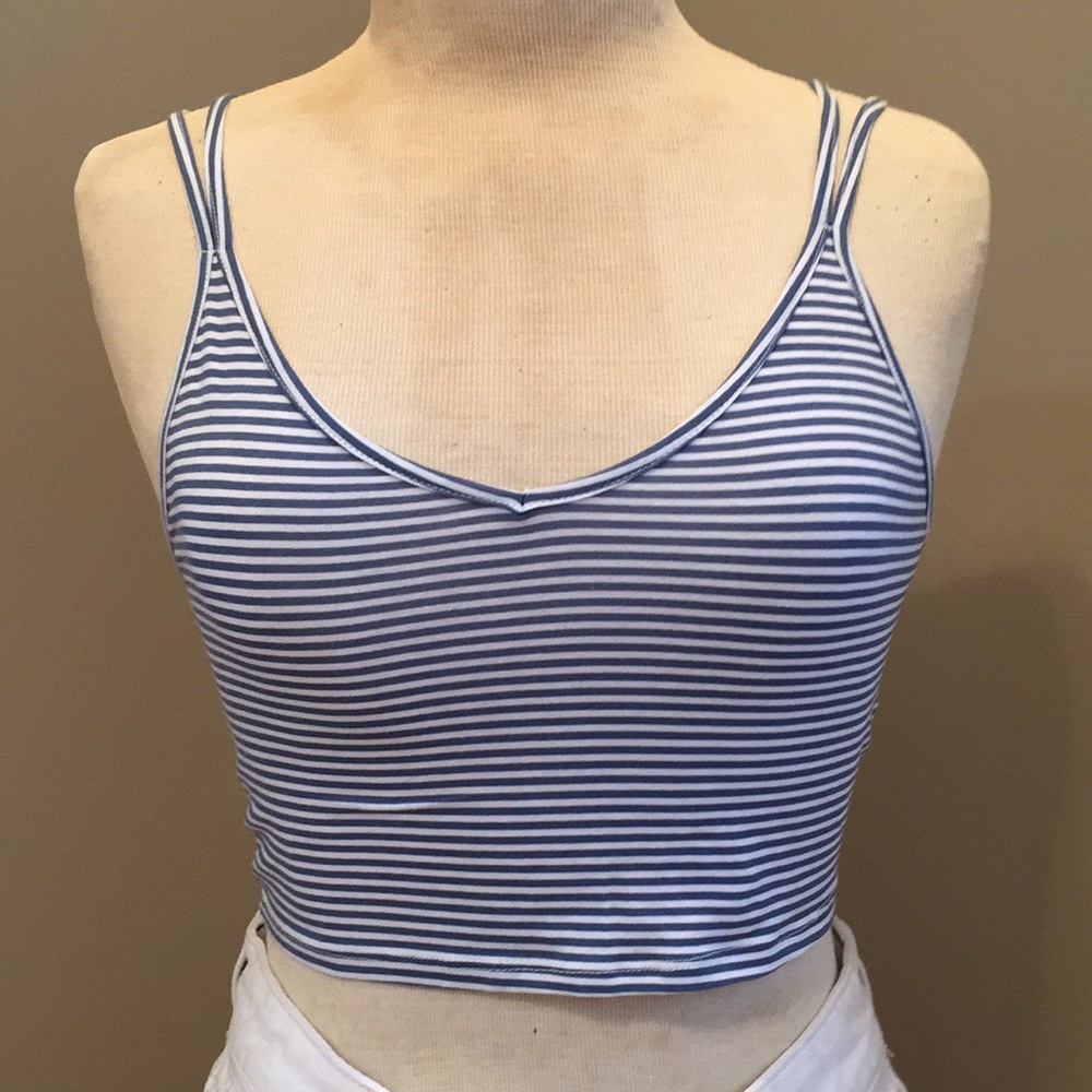 Urban Outfitters Blue & White Stripped Crop Top